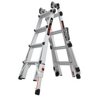 LITTLE GIANT Epic Model 17 Telescopic Ladder with Ratchet Levellers and Safety Rails 1.4m - 4.55m