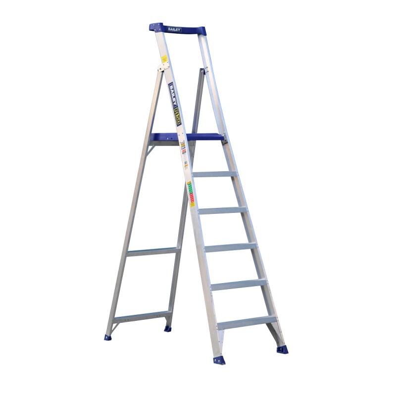 BAILEY P150 Aluminium Platform Ladder 150kg 6 Steps 1.8m Platform image