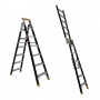 GORILLA Pro-Lite Fibreglass Dual Purpose Ladder 150kg 7ft 2.05m - 3.74m image