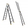 GORILLA Pro-Lite Fibreglass Dual Purpose Ladder 150kg 8ft 2.35m - 4.35m image