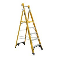 GORILLA Fibreglass Platform Ladder 180kg 5 Step 1.5m Platform FPL005-HD