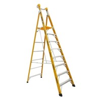 GORILLA Fibreglass Platform Ladder 180kg 8 Step 2.4m Platform FPL008-HD