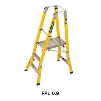 BRANACH Fibreglass WorkMaster 450mm Safety Platform Ladder 3 Step 0.9m Platform Height