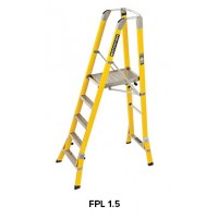 BRANACH Fibreglass WorkMaster 450mm Safety Platform Ladder 5 Step 1.5m Platform Height