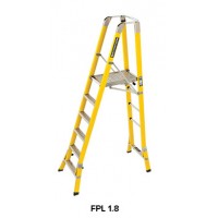 BRANACH Fibreglass WorkMaster 450mm Safety Platform Ladder 6 Step 1.8m Platform Height