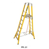 BRANACH Fibreglass WorkMaster 450mm Safety Platform Ladder 7 Step 2.1m Platform Height