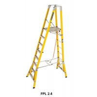 BRANACH Fibreglass WorkMaster 450mm Safety Platform Ladder 8 Step 2.4m Platform Height
