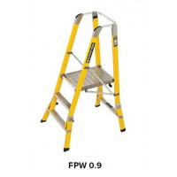 BRANACH Fibreglass WorkMaster 550mm Safety Platform Ladder 3 Step 0.9m Platform Height