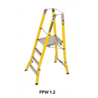 BRANACH Fibreglass WorkMaster 550mm Safety Platform Ladder 4 Step 1.2m Platform Height