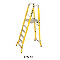 BRANACH Fibreglass WorkMaster 550mm Safety Platform Ladder 6 Step 1.8m Platform Height