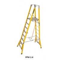 BRANACH Fibreglass WorkMaster 550mm Safety Platform Ladder 8 Step 2.4m Platform Height