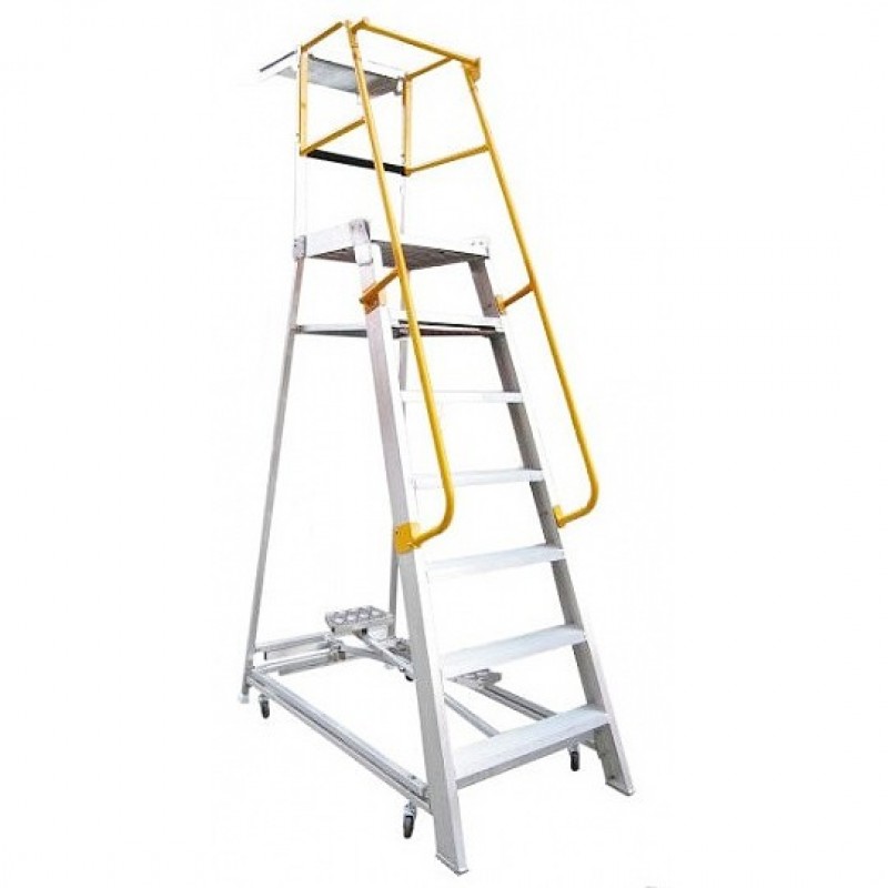 GORILLA Aluminium Order Picking Ladder 200kg 2.1m image