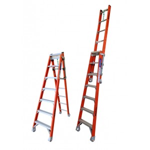 INDALEX Pro Series Fibreglass Step Extension Ladder 7ft 2.1m - 3.7m