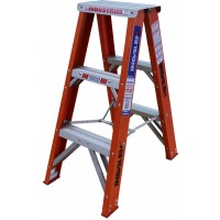 INDALEX Tradesman Fibreglass Double Sided Step Ladders 3ft 0.9m
