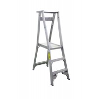 INDALEX Pro Series Aluminium Platform Ladder 180kg 3 Steps 0.9m Platform