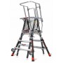 LITTLE GIANT Safety Cage Adjustable Fibreglass Platform Ladder 3ft - 5ft 0.9m - 1.5m image